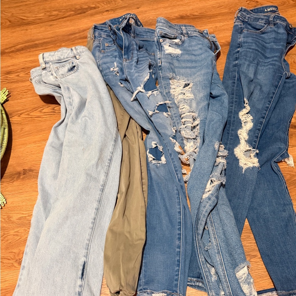 Stylish Blue and Tan Women Jeans